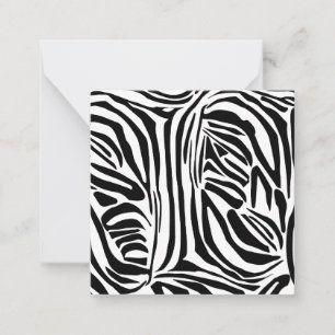 Keurig zwart en wit zebraprintpatroon notitiekaartje