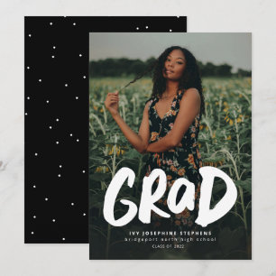 Keurige afgestudeerde moderne trendy één foto afst aankondiging