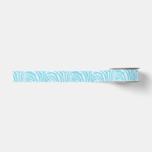 Keurige blauwe en witte zebraprint grosgrain lint