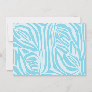 Keurige blauwe en witte zebraprint kaart