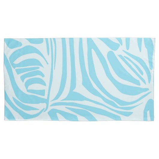 Keurige blauwe en witte zebraprint kussensloop (Voorkant)