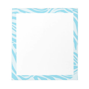 Keurige blauwe en witte zebraprint notitieblok