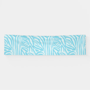Keurige blauwe en witte zebraprint spandoek