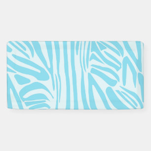 Keurige blauwe en witte zebraprint spandoek