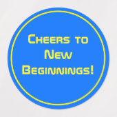 Keurige Blauwe Moderne Tech Afstudeerfeest Labels (Design 1)