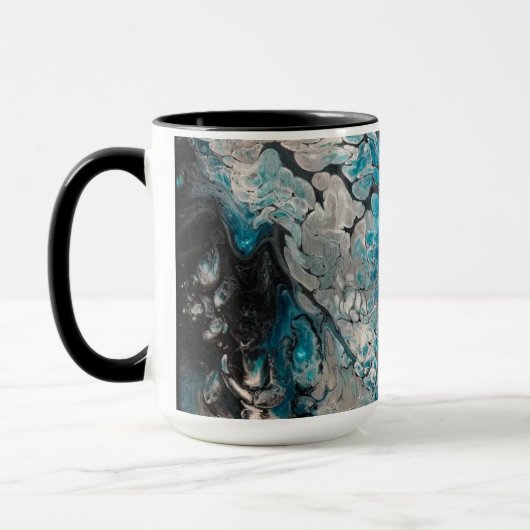 Keurige Blauwe & Zwarte Abstracte Mok (Links)