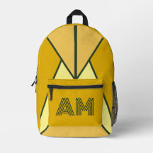 Keurige Mosterd en Houtskool Geometrisch Monogram