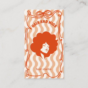 Keurige Retro Kapsalon Fantasievolle Doodle Roze R Visitekaartje