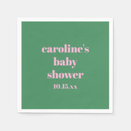 Keurige Roze Groene Moderne Leuke Aangepaste Baby  Servet
