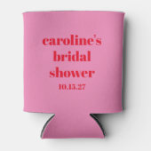 Keurige Roze Rode Moderne Leuke Aangepaste Bruidsd Blikjeskoeler (Voorkant)