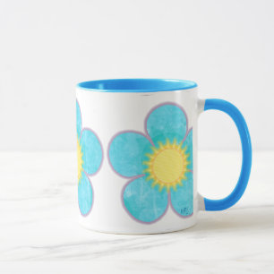 Keurige Turquoise Zomerbloem Mok