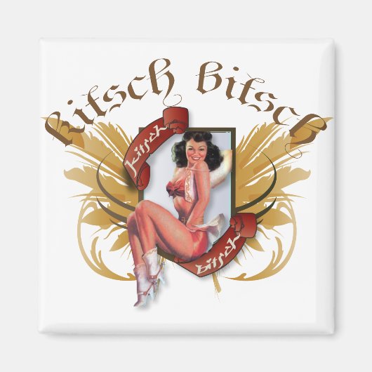 Keusch Bitsch: Kowgirl Kitsch Tattoo pop-up Magneet (Voorkant)