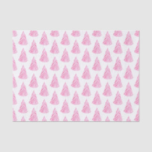 Keusch roze Waterverf kerstboompatroon Tissuepapier