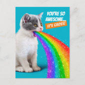 Keuten spuugt regenboog op uitnodiging briefkaart (Voorkant)