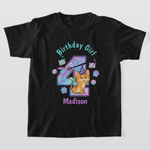 Keuten Vierde verjaardag shirt Kat Birthday