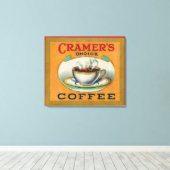 Keuze koffieetiket van Cramer Canvas Afdruk (Insitu (Houten vloer))