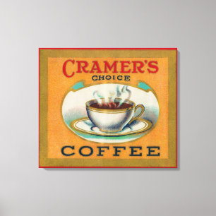 Keuze koffieetiket van Cramer Canvas Afdruk
