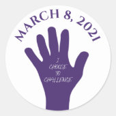 Keuze om 8 maart uit te dagen Vrouwendag 2021 Ronde Sticker (Voorkant)