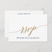 Keuze RSVP-kaart voor Elegant Gold & Navy Blue Kaart (Voorkant / Achterkant)