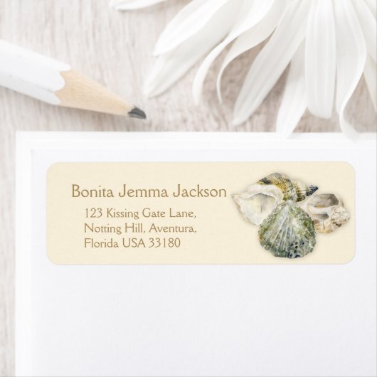 Keuze terugzendlabel voor zeeschepen crème bruilof etiket (Insitu)