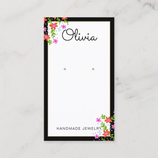 Keuze uit Floral Earring-beeldscherm Visitekaartje (Voorkant)