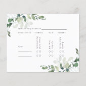 Keuze uit het Eucalyptusmenu BUDGET RSVP-kaart (Achterkant)