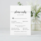 Keuze uit het Klassieke weddenschapsmenu Calligraf RSVP Kaartje (Staand voorkant)