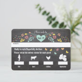 Keuze uit het menu Chalkboard Floral Hearts Weddin (Staand voorkant)