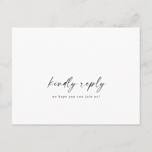 Keuze uit het menu Mens met modern script RSVP-Bri (Voorkant)