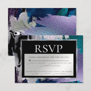 Keuze uit maaltijd RSVP Zilver Aqua Lila Verf Abs Kaart