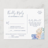 Keuze uit RSVP-Briefkaart in het menu Dusty Blue F (Achterkant)