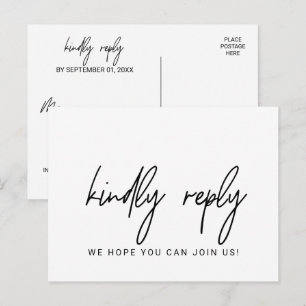 Keuze uit RSVP-Briefkaart in het menu Whimsical Ca