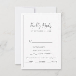 Keuze uit RSVP-kaart in het menu Minimalistisch Si