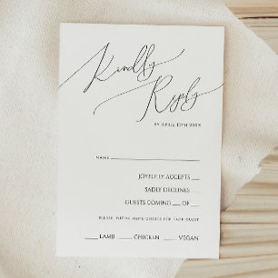 Keuze uit RSVP-kaart van het menu Keuze uit het me