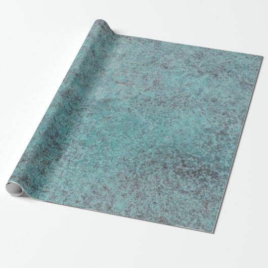 Keuze uit Turquoise Copper Patina-structuur Cadeaupapier (Uitgerold)