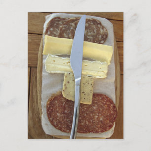 Keuze van de gourmet-kaas en gesneden vlees briefkaart