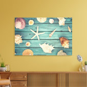 Keuze van de zeeschelpen canvas afdruk (Insitu (Woonkamer))
