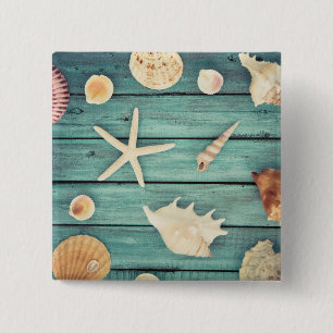 Keuze van de zeeschelpen vierkante button 5,1 cm