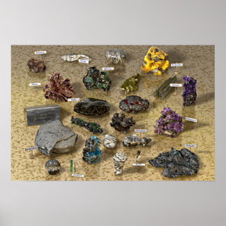 Keuze van mineralen poster