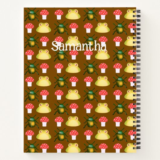 Kever bug, kikker en paddenstoel notitieboek (Achterkant)