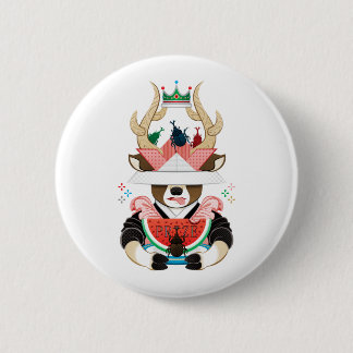 Kever en watermeloen (remake) ronde button 5,7 cm
