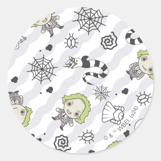 Kever sap Patroon Ronde Sticker (Voorkant)