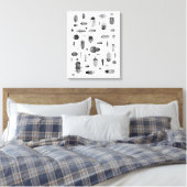 Kevertje Zwart & Wit Canvas Afdruk (Insitu (Slaapkamer))