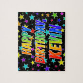 "KEVIN" First Name, Fun "HAPPY BIRTHDAY" Legpuzzel (Verticaal)