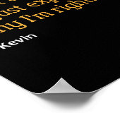 Kevin Gift Quote Grappige Verjaardag Gepersonalise Poster (Hoek)