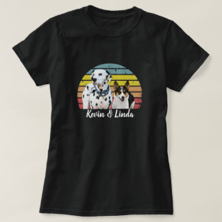 Kevin & Linda puppy hond Retro Zon T-shirt