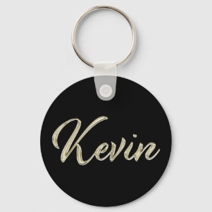 Kevin Name whitegold Button Schlüsselanhänger Sleutelhanger
