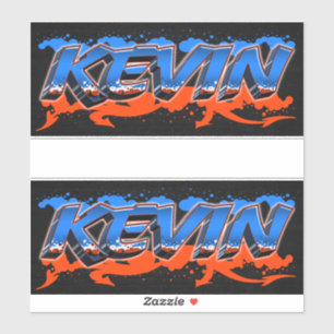 Kevin Prénom Nom Graffiti Autocollants