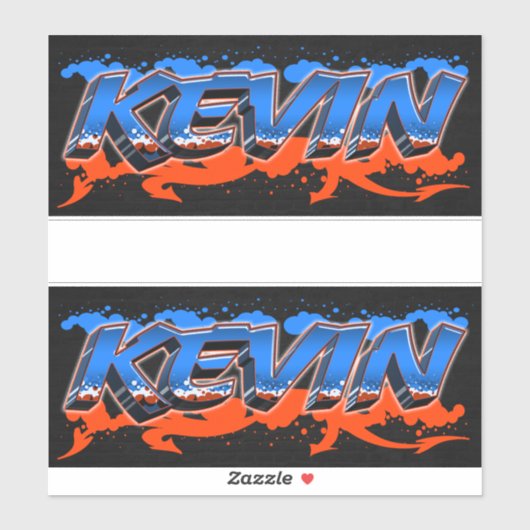 Kevin Prénom Nom Graffiti Autocollants (Feuille)