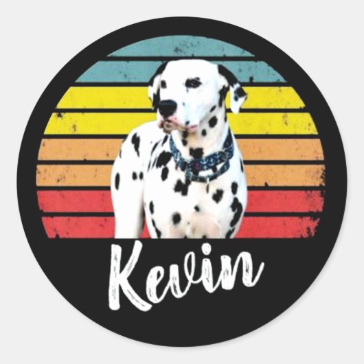 Kevin Retro Sticker rond Sunset Classic (Devant)
